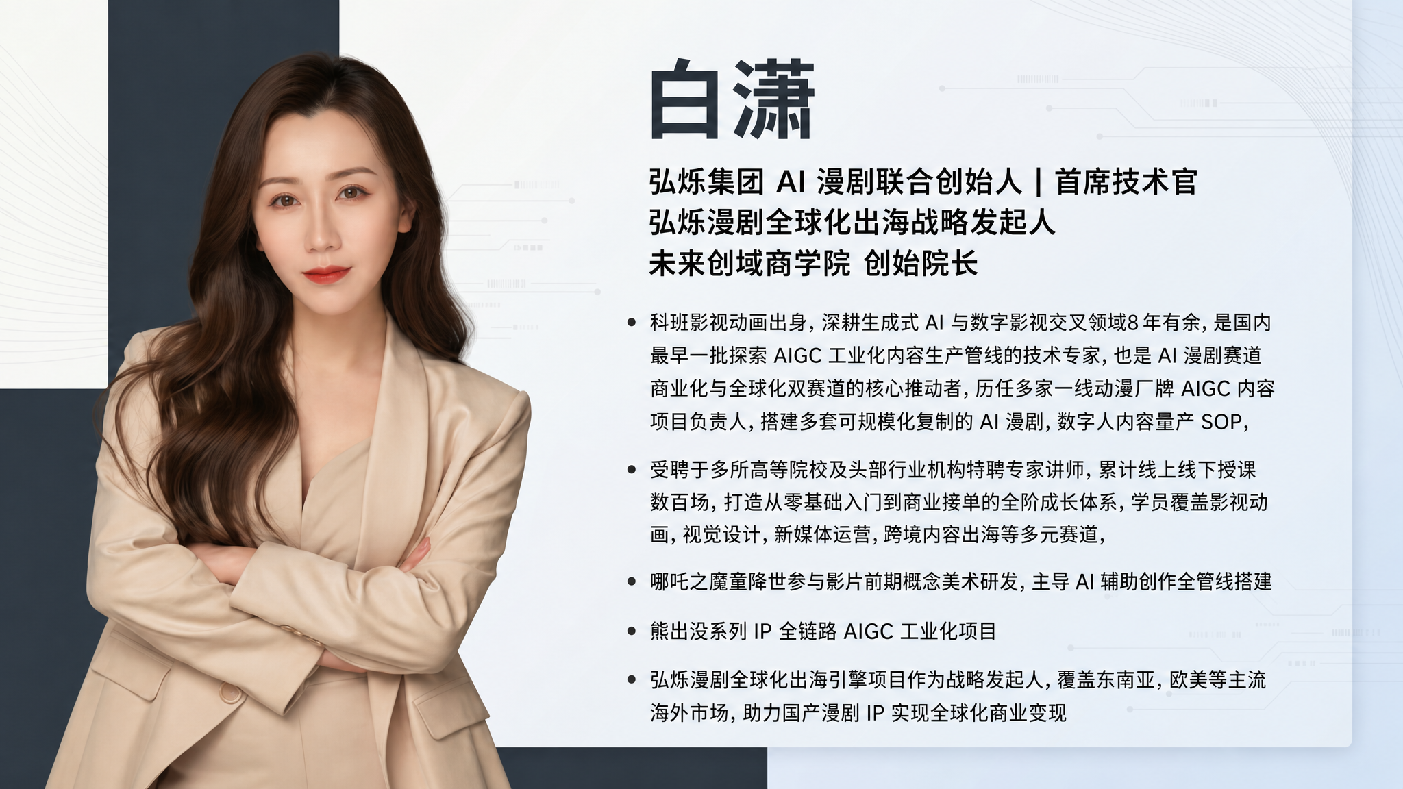 弘烁商学院院长白潇个人名片展示